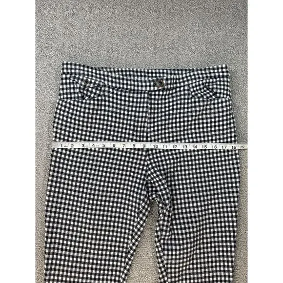 by Anthropologie Trouser Pant Capri The Essential Crop Flare Gingham Check 12 - Picture 7 of 10